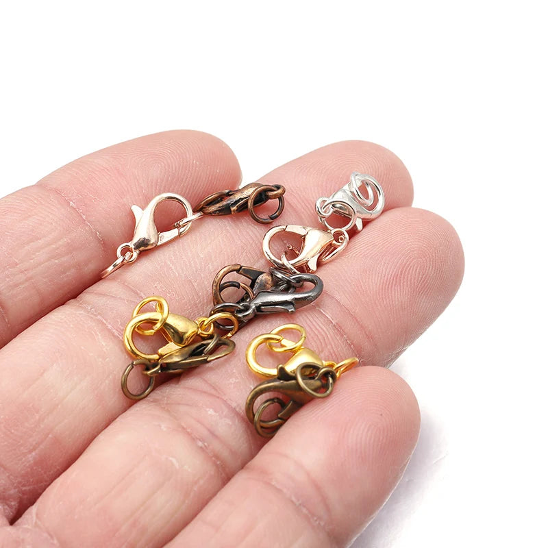 8 Colors 200pcs Open Jump Rings+ 50pcs Lobster Clasps Hooks Connectors Jewelry Making DIY Bracelet Necklace Jewelry Findings Kit