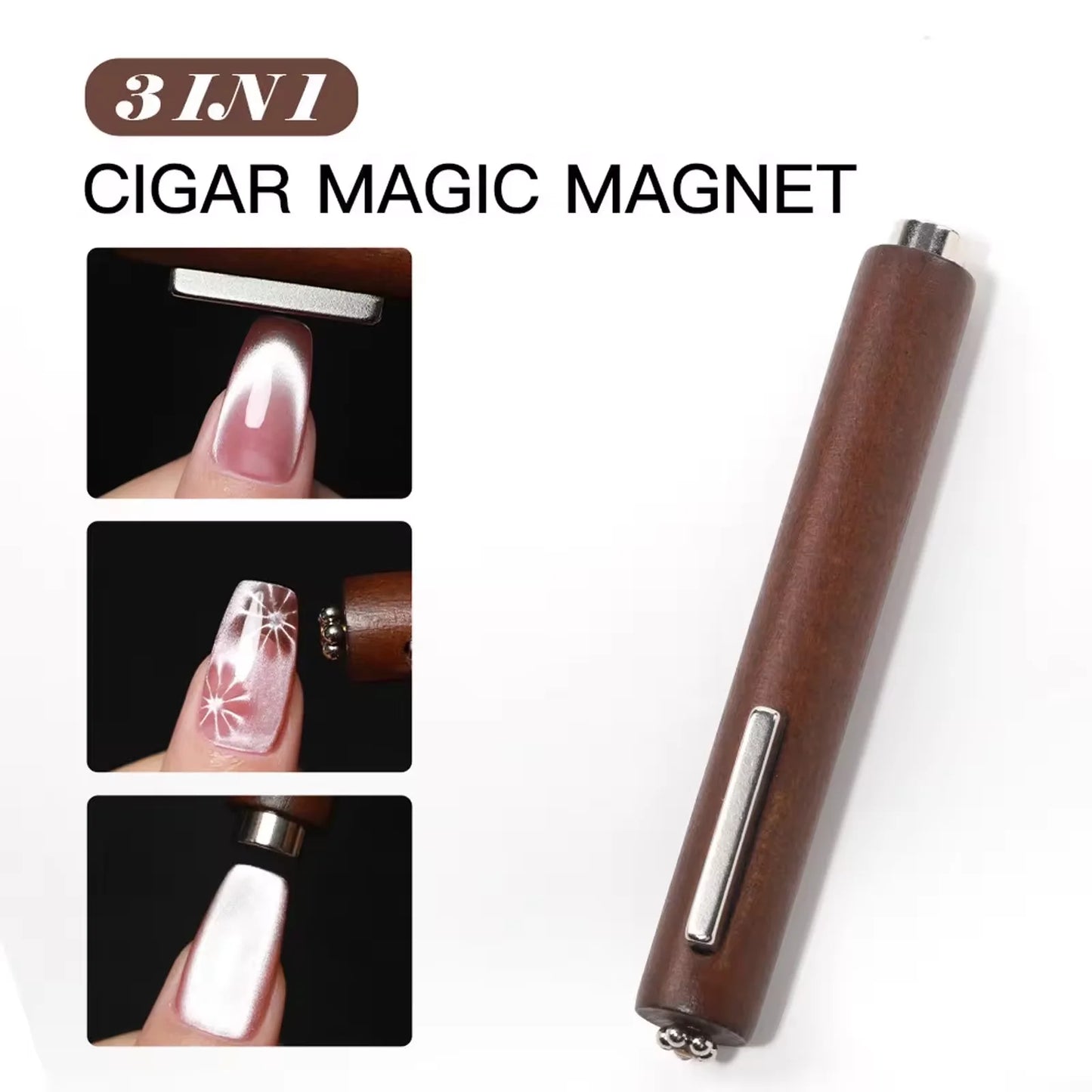 3 in 1 Cat Eye Nail Magnetic Stick Love Heart Snake Pattern French Cat Eye Nail Magnet UV Gel Polish Effect Manicure Design Tool
