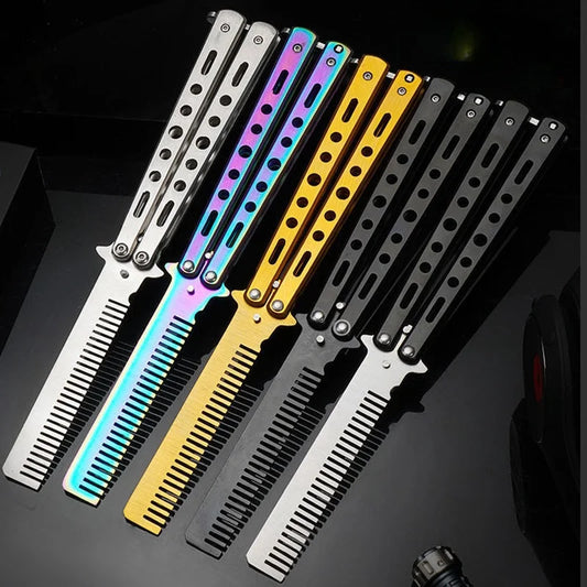 Butterfly Folding Metal Comb – Portable Pocket Carry for Men