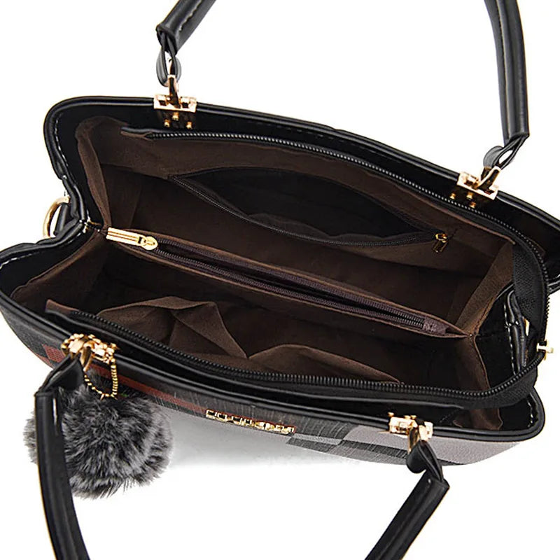 PU Leather Large Capacity Luxury Tote Shoulder Bag – Women's Travel Handbag