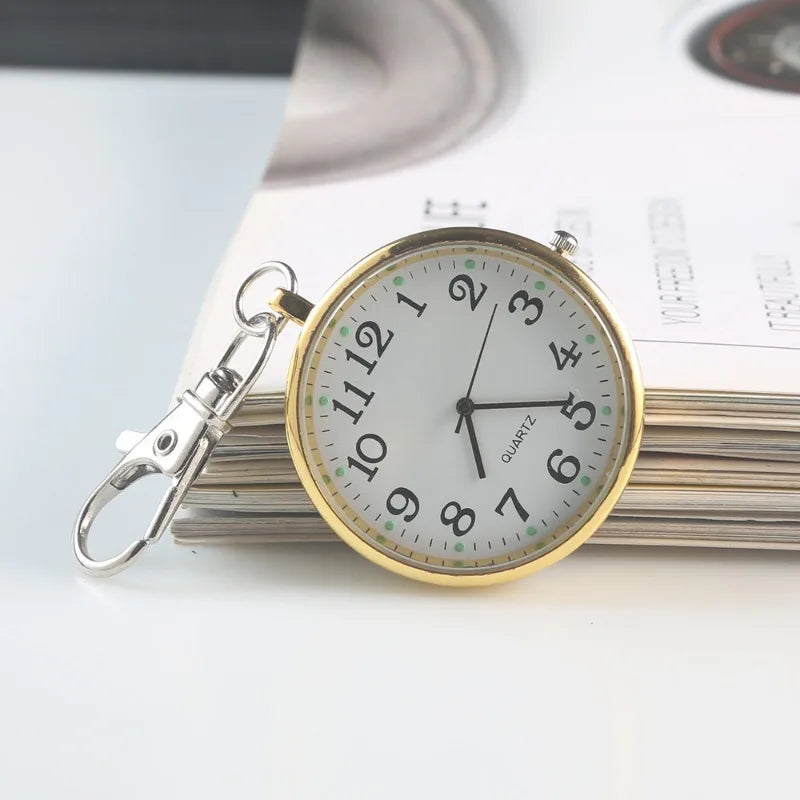New Tiny Cute Quartz Pocket Watch with Keyring Men Women Quartz Watch for Nurses Doctors Students Minimalist Watches Child Gift