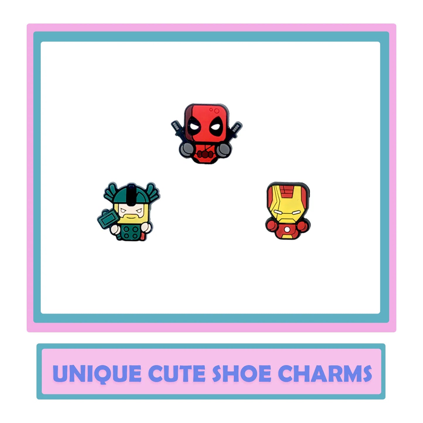 Random 10-50Pcs Marvel Series Shoe Charms For Key Chain Sandals Beach Bags, DIY Shoe Decorations Accessories Shoes Pins