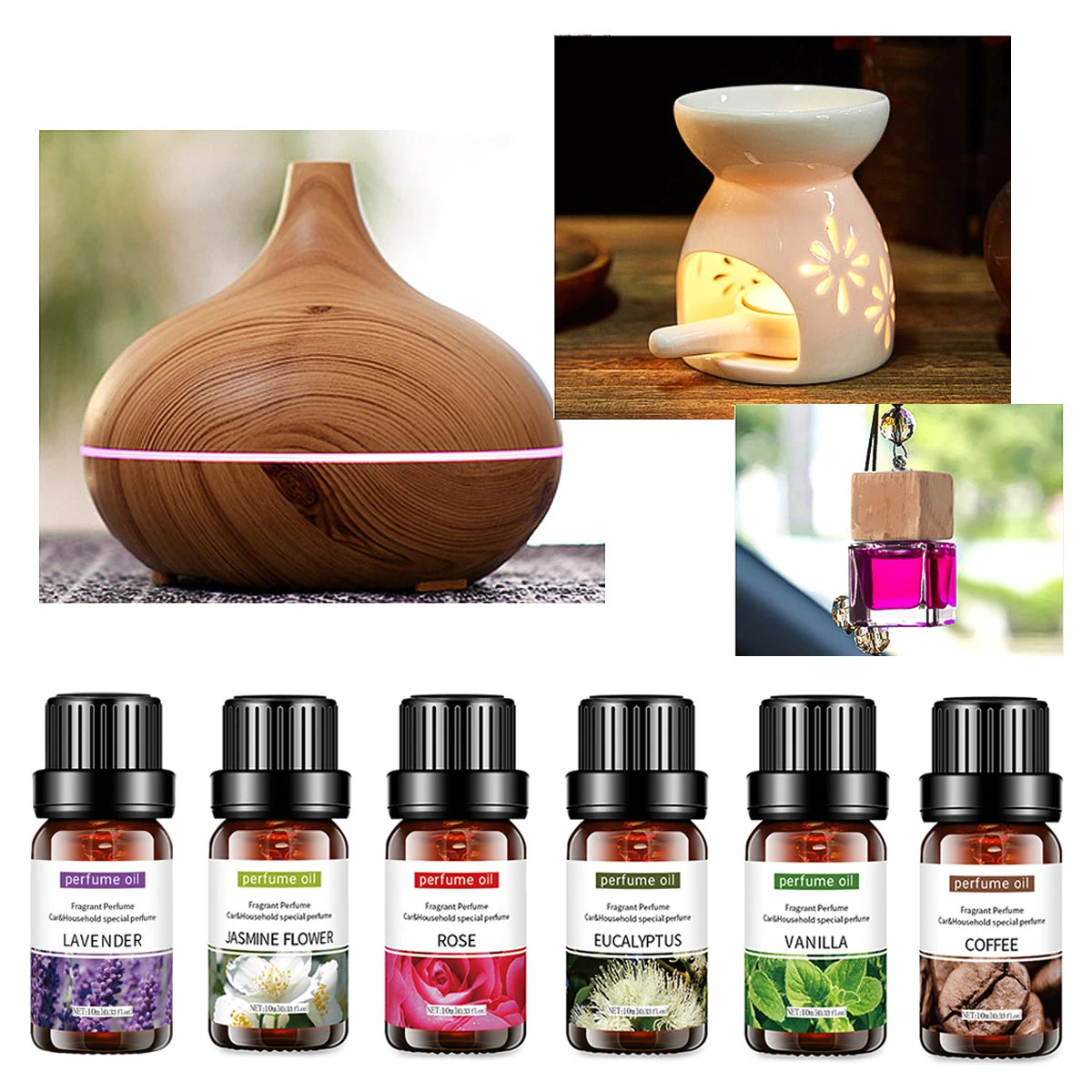 6-Piece Essential Oil Set – Natural Plant Water-Soluble Aromatherapy Oils for Diffuser