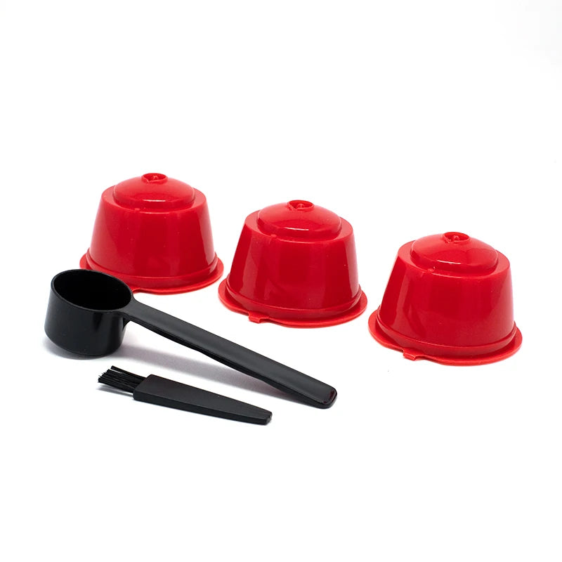Reusable Dolce Gusto Coffee Capsule Filters – Set of 3 with Spoon & Brush