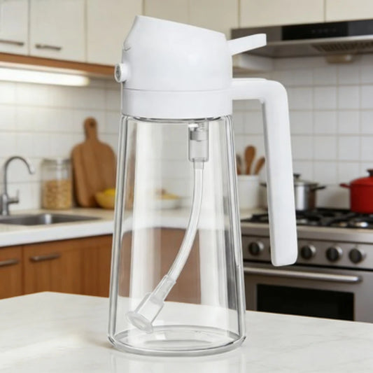 2-in-1 Oil Sprayer & Dispenser Bottle – Cooking, BBQ & Baking