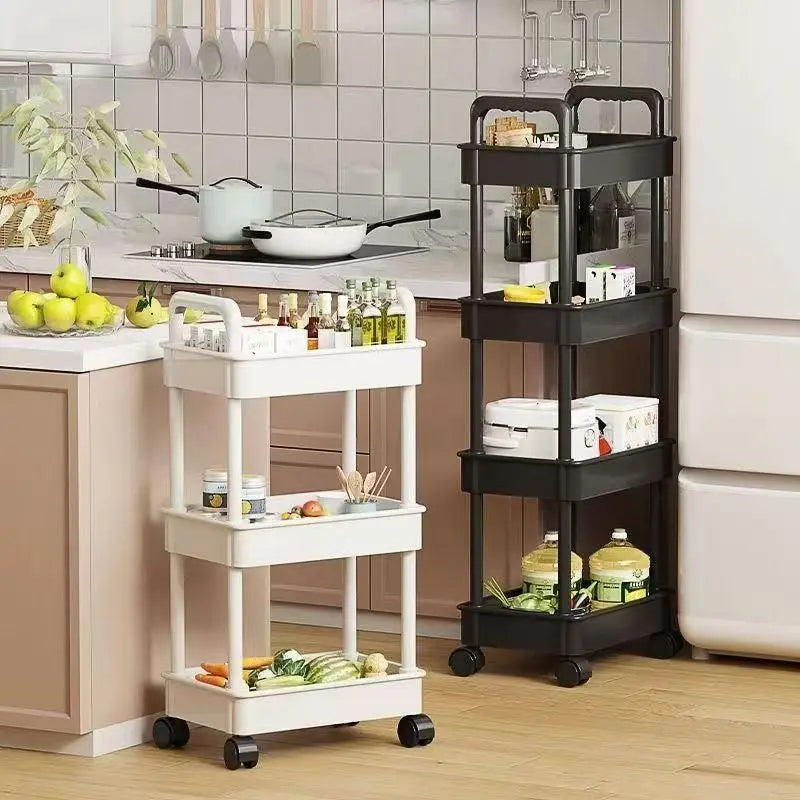 5-Layer Mobile Kitchen Storage Trolley – Floor-Standing Multi-Tier Rack