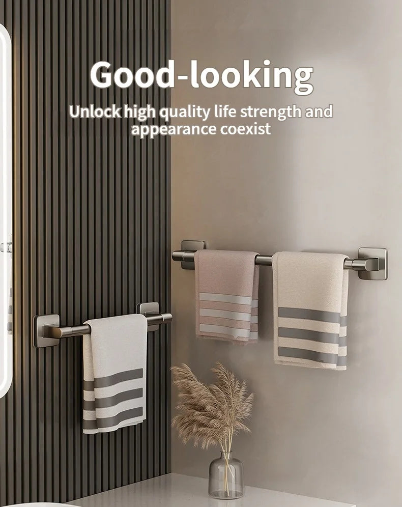 No-Drill Bathroom Towel Bar & Hook Set – Adhesive Wall-Mounted Rack