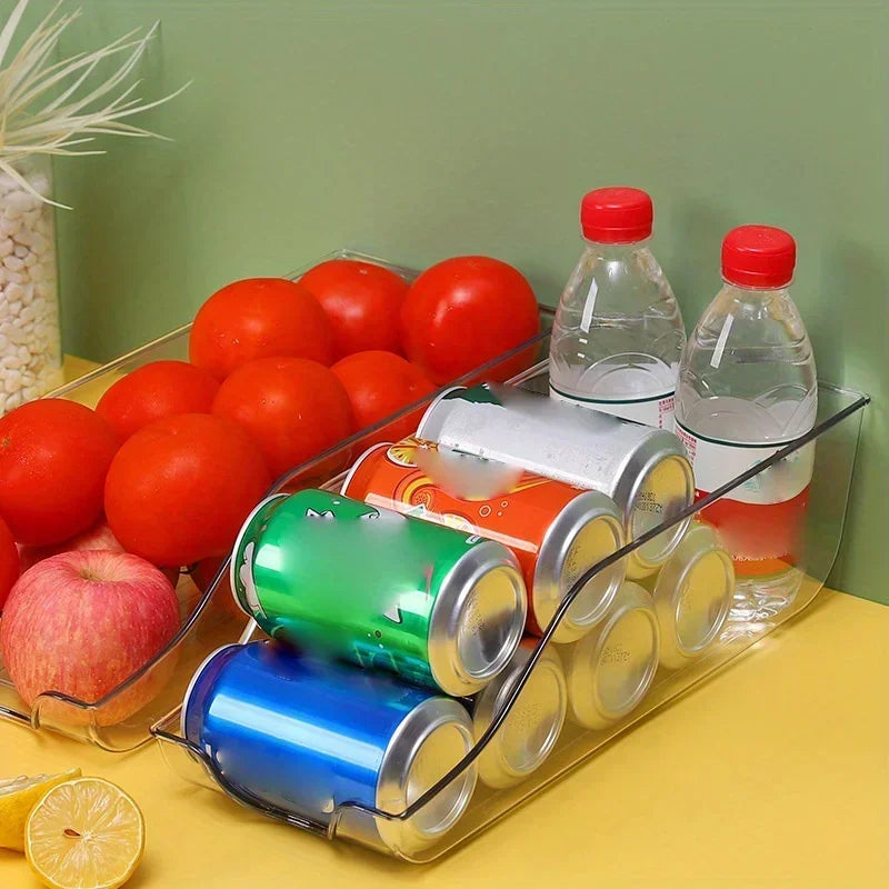 Fridge Can Dispenser & Organiser Bins – Auto-Rolling Soda & Drink Storage