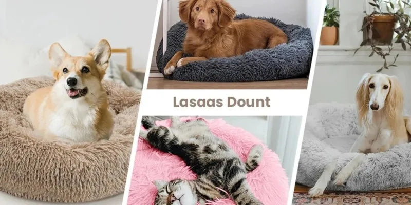 New Cat Dog Bed Super Soft Pet Cat Bed Pet Mattress Plush Washable Calm Donut Bed Comfortable Sleeping Artifact Suitable Winter