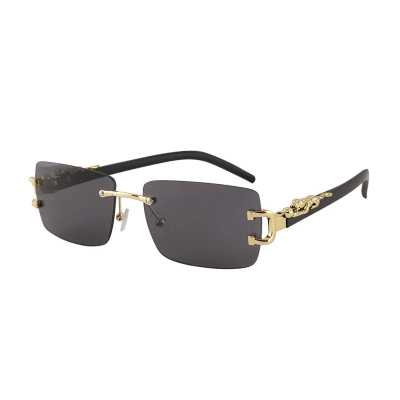 Frameless Rectangular Vintage Sunglasses – UV400 Personalised Eyewear for Men & Women