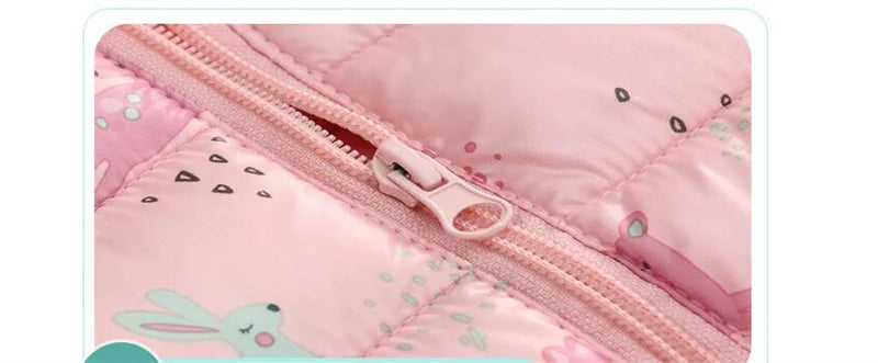 2023 Baby Girls Jackets For Kids Cartoon Bear Zipper Coats Autumn Boys Warm Hooded Down Jackets Children Christmas Outerwear