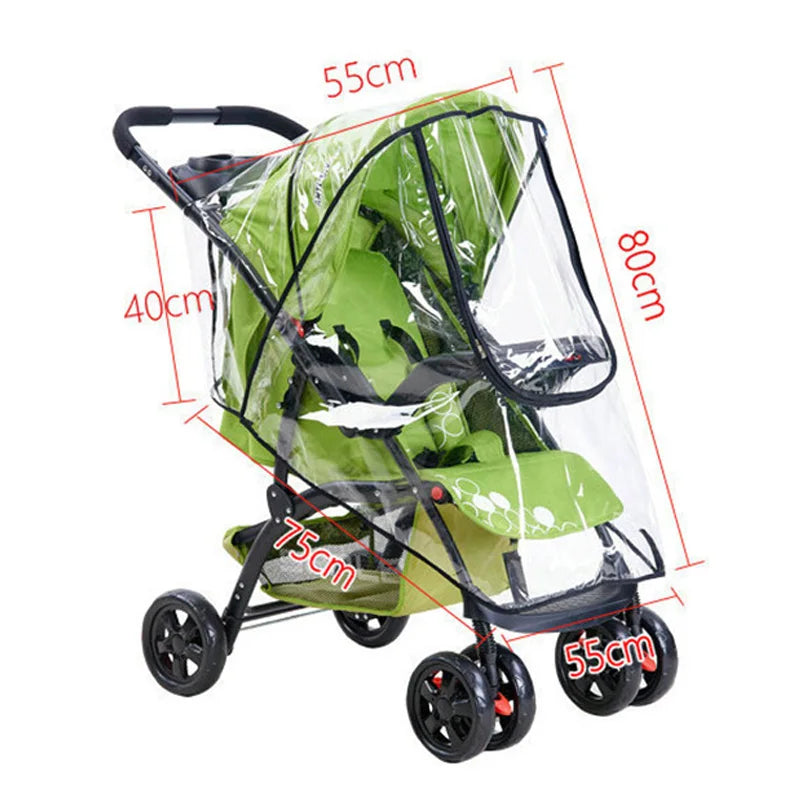 Waterproof Baby Stroller Rain Cover Windproof Baby Carriage Cover Raincoat Pram Rain Cape Outdoor Stroller Accessories