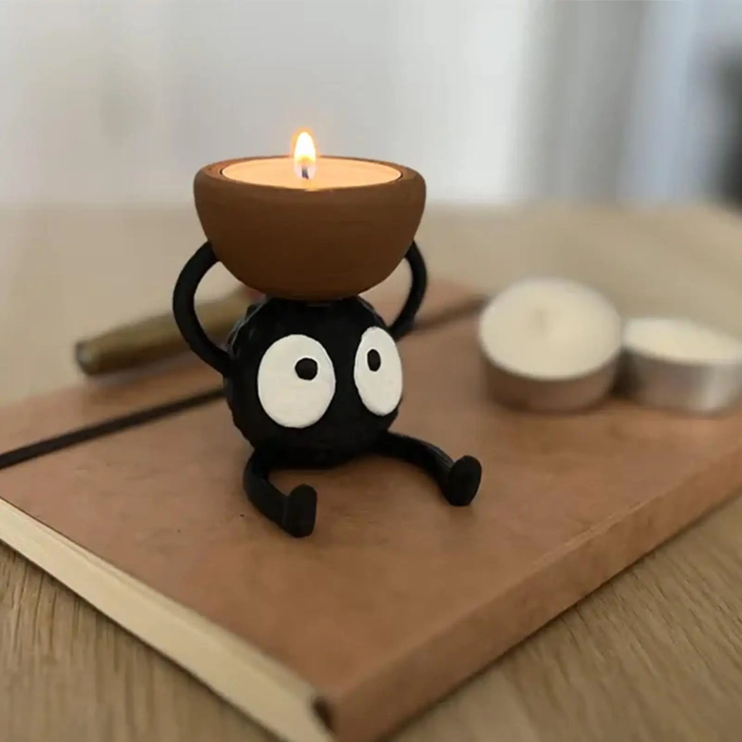 3D Printed Briquette Candlestick Holders – Cute Tea Light Candle Stand Set