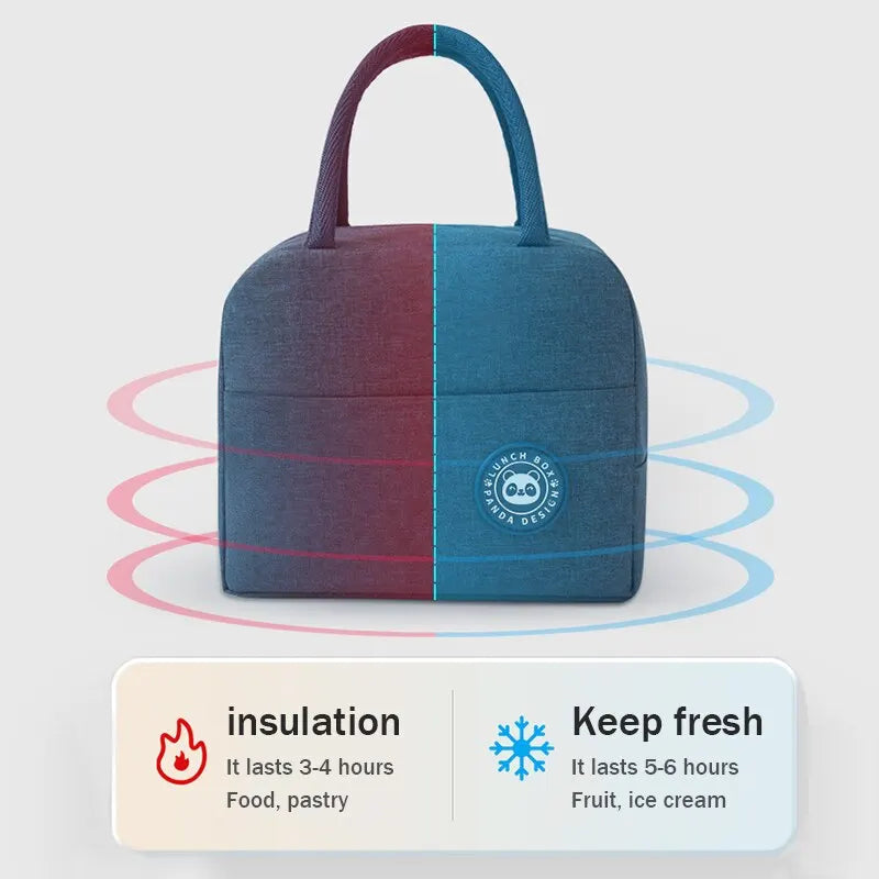 Canvas Insulated Lunch Bag – Thermal Cooler Tote for Women, Kids & Picnics