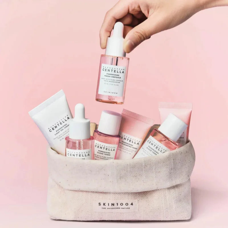 Korean Centella Pink Salt Mini Skincare Kit – Pore Care Travel Set