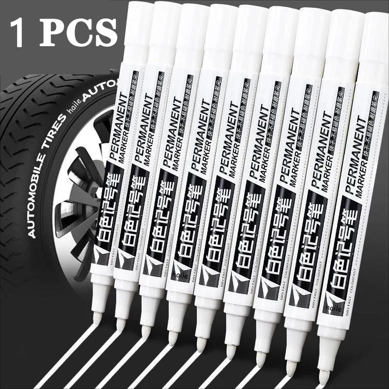 White Marker Pens set Oily Waterproof White Gel Pen DIY Graffiti Sketching Marker Stationery Writing School Supplies brush