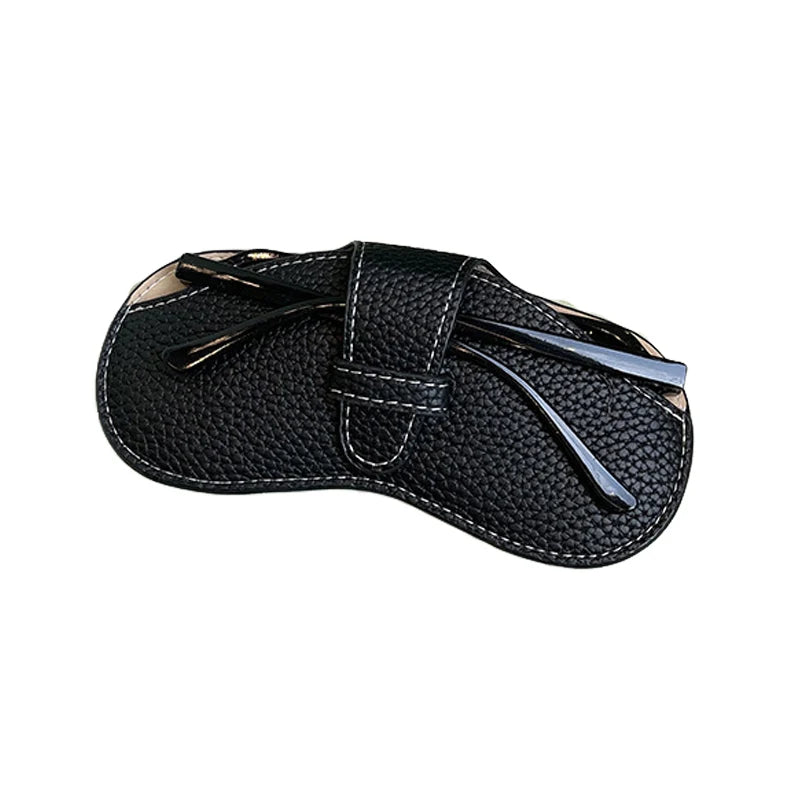 Glasses Case Women Leather Soft Glasses Bag Fashion Portable Sunglasses Box Bag Accessories Solid Eyewear Protector Case Pouch