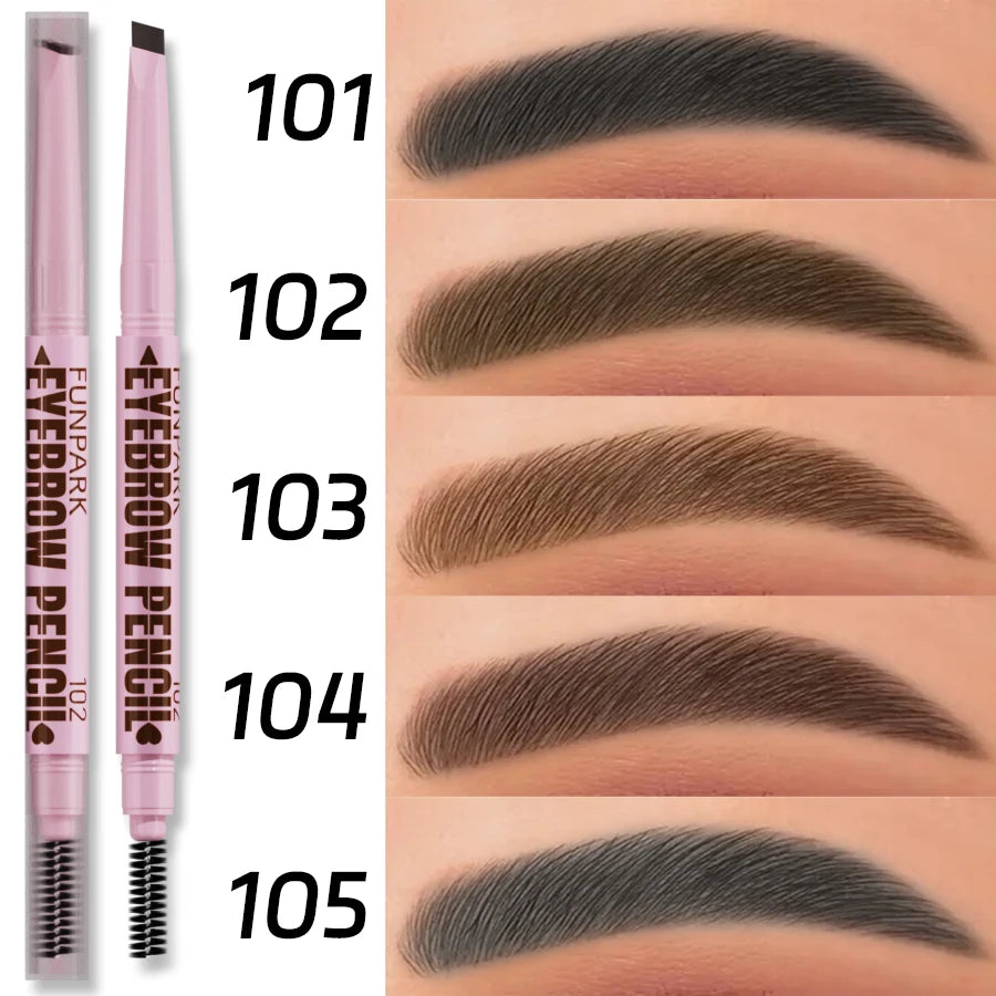 2-in-1 Waterproof Eyebrow Pen & Brush – Long-Lasting 5-Colour Brow Tattoo Pencil