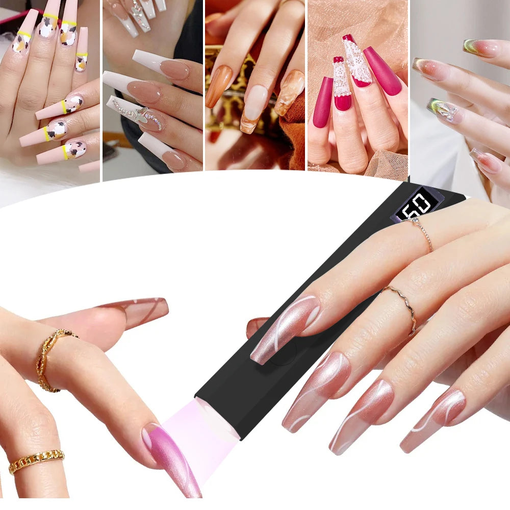 LINMANDA Minicure Handheld UV Light for Gel Nails Portable UV Nail Lamp Rechargeable LED Nail Lamp for Nails Art Desk Stand