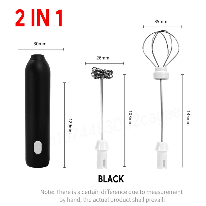 Wireless USB-C Electric Milk Frother – Handheld Stainless Steel Coffee Whisk
