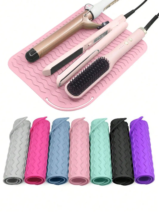 Heat-Resistant Silicone Mat for Hair Tools – Flat Iron, Curler & Straightener Pad
