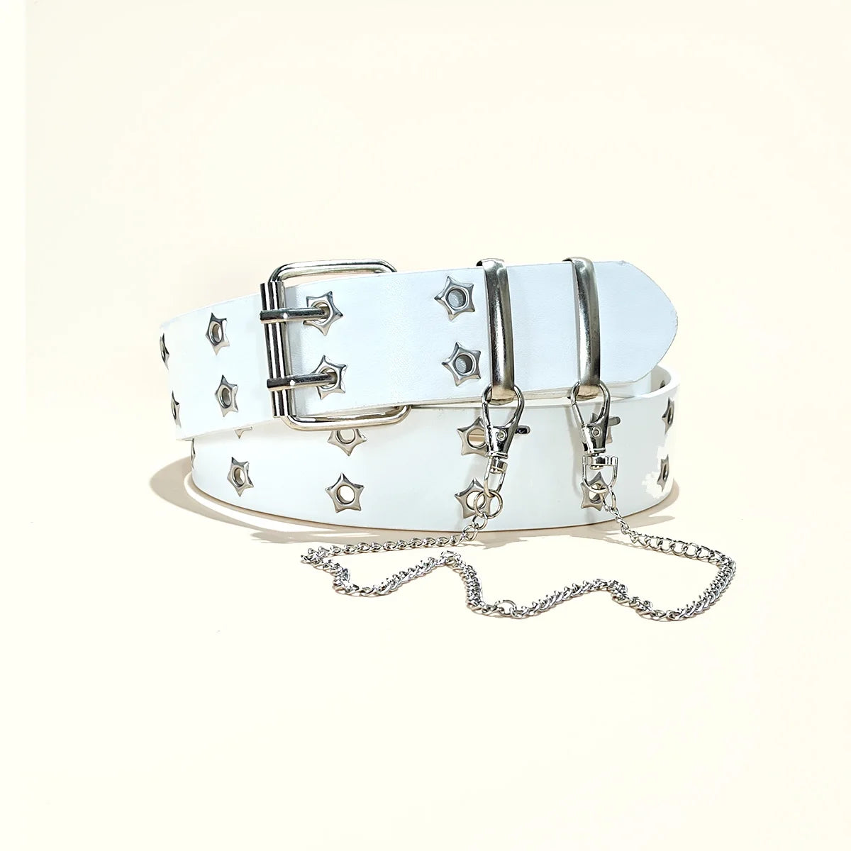 Retro Square Rivet Men's Belt With Three Row Needle Buckle Hip-Hop Rock Punk Y2k Style Jeans Belts For Women Goth Waistband