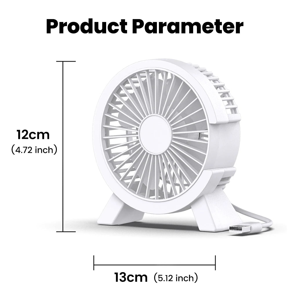 Mini Rechargeable Desk Fan — Portable Cooling for Home, Office & On-the-Go
