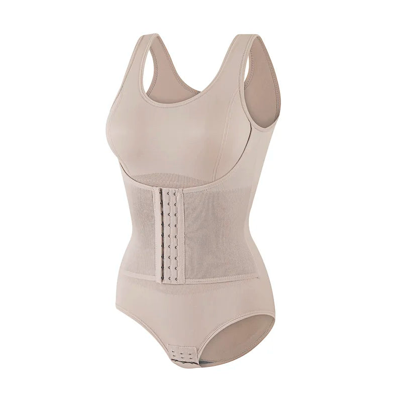 Double-Breasted Tummy Control Bodysuit – Postpartum Slimming Waist Trainer Corset