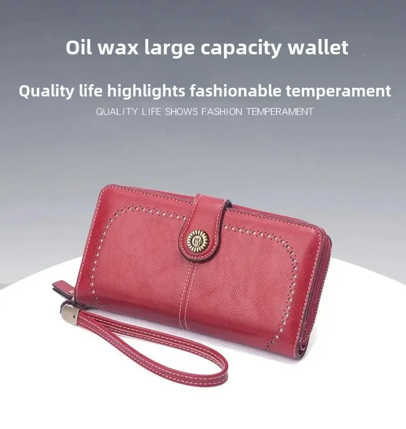 High Quality Women Wallet  Anti-theft Leather Wallets For Woman Long Zipper Large Ladies Clutch Bag Female Purse Card Holder