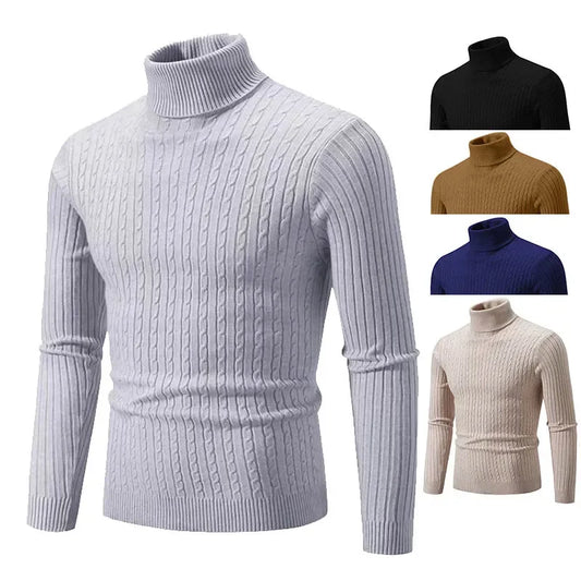 Herentrui met hoge hals gebreide coltrui – Warme wintertop