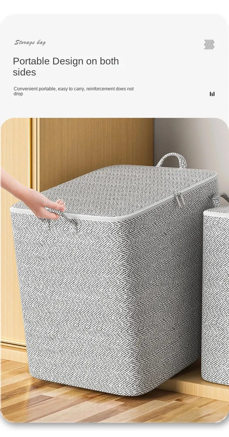 Large Capacity Non-Woven Storage Bag – Wardrobe Organiser for Quilts & Clothing