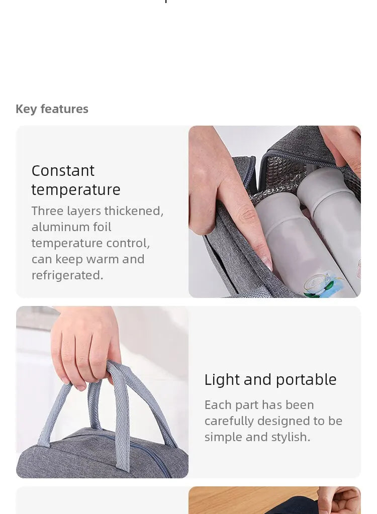 Canvas Insulated Lunch Bag – Thermal Cooler Tote for Women, Kids & Picnics