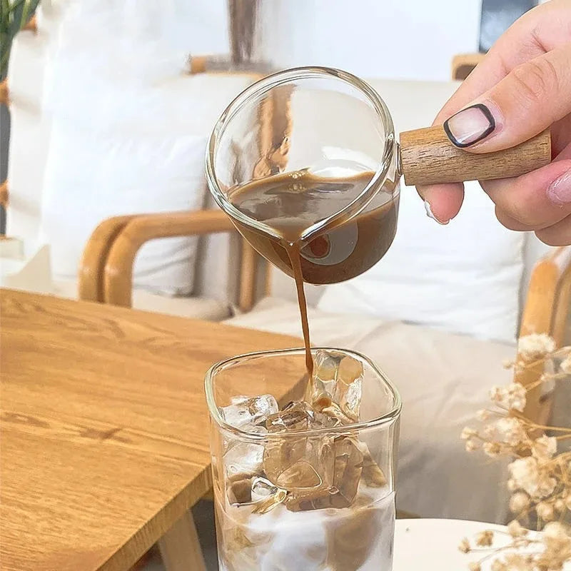 Square Heat-Resistant Glass Coffee Cup with Lid & Straw – 400ml Transparent Mug