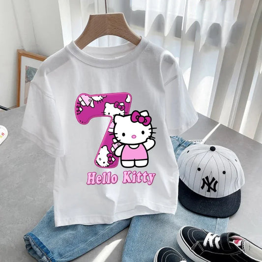 Hello Kitty Birthday Number T-Shirt – Sanrio Children's Party Top