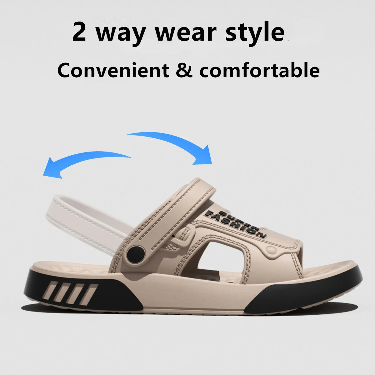 Summer Men’s Sandals EVA Soft-soled Platform Slides Slippers Indoor Outdoor Walking Beach Shoes Flip-Flops Mens Home Shoes