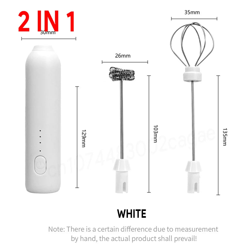 Wireless USB-C Electric Milk Frother – Handheld Stainless Steel Coffee Whisk