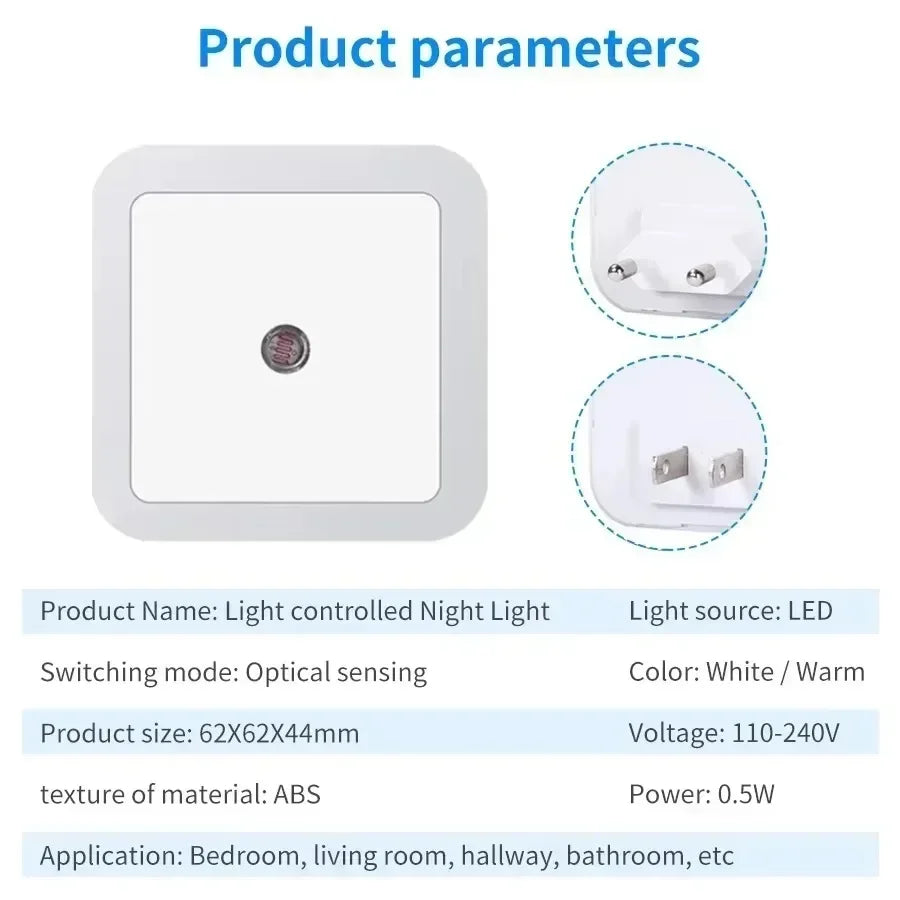 1/6PCS Wireless LED Night Light Sensor Light EU/UK Night lights Larger Aperture For Children Room Bedroom Decoration Lighting