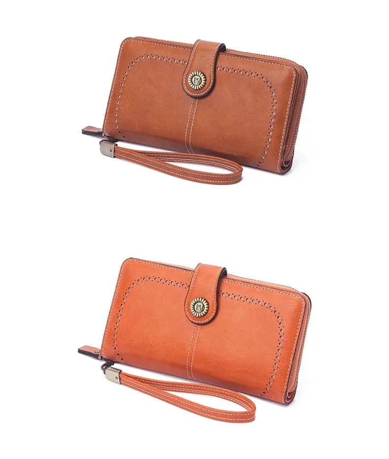 High Quality Women Wallet  Anti-theft Leather Wallets For Woman Long Zipper Large Ladies Clutch Bag Female Purse Card Holder