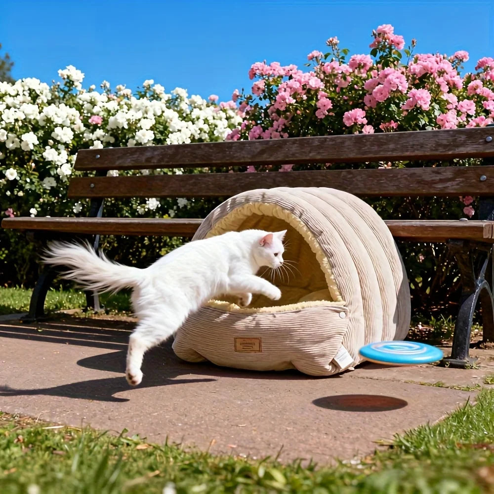 Winter Warm Cat Bed Warm Pet House Pet Sleeping Nest Thickening Warmth Soft Kittens Sleeping Bed Cat Cave For Pet Cat Dog Warmth