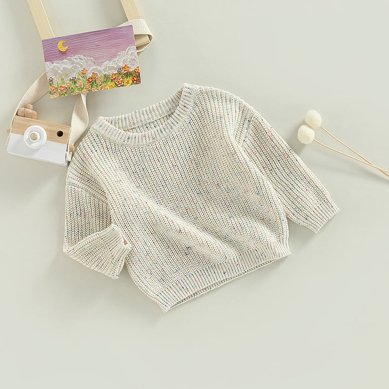 Children s Unisex Fall Sweater Vibrant Polka Dots Design with Long Sleeves and Round Neckline for Boys and Girls