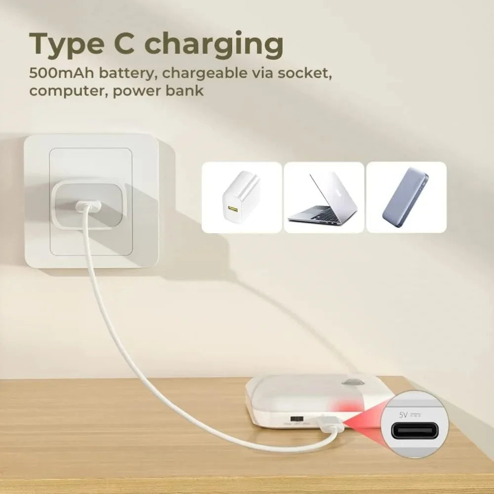 PIR Motion Sensor LED Night Light USB Rechargeable Withswitch Night Lamp for Bedroom Kitchen Cabinet Light Wireless Closet Light