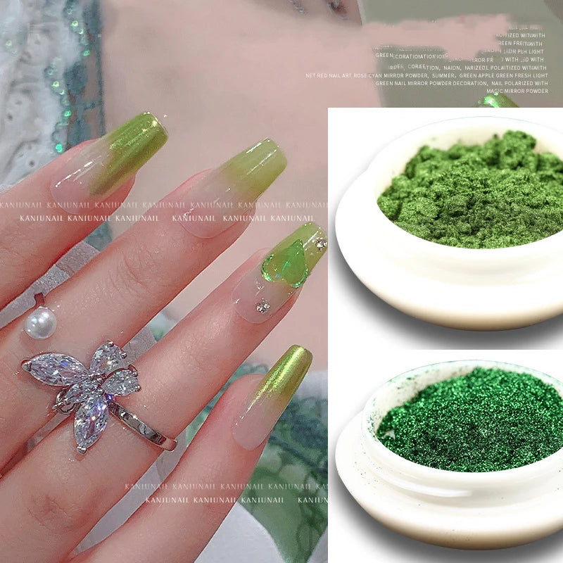 Chrome Mirror Nail Powder – Holographic Laser Silver & Gold Glitter Pigment
