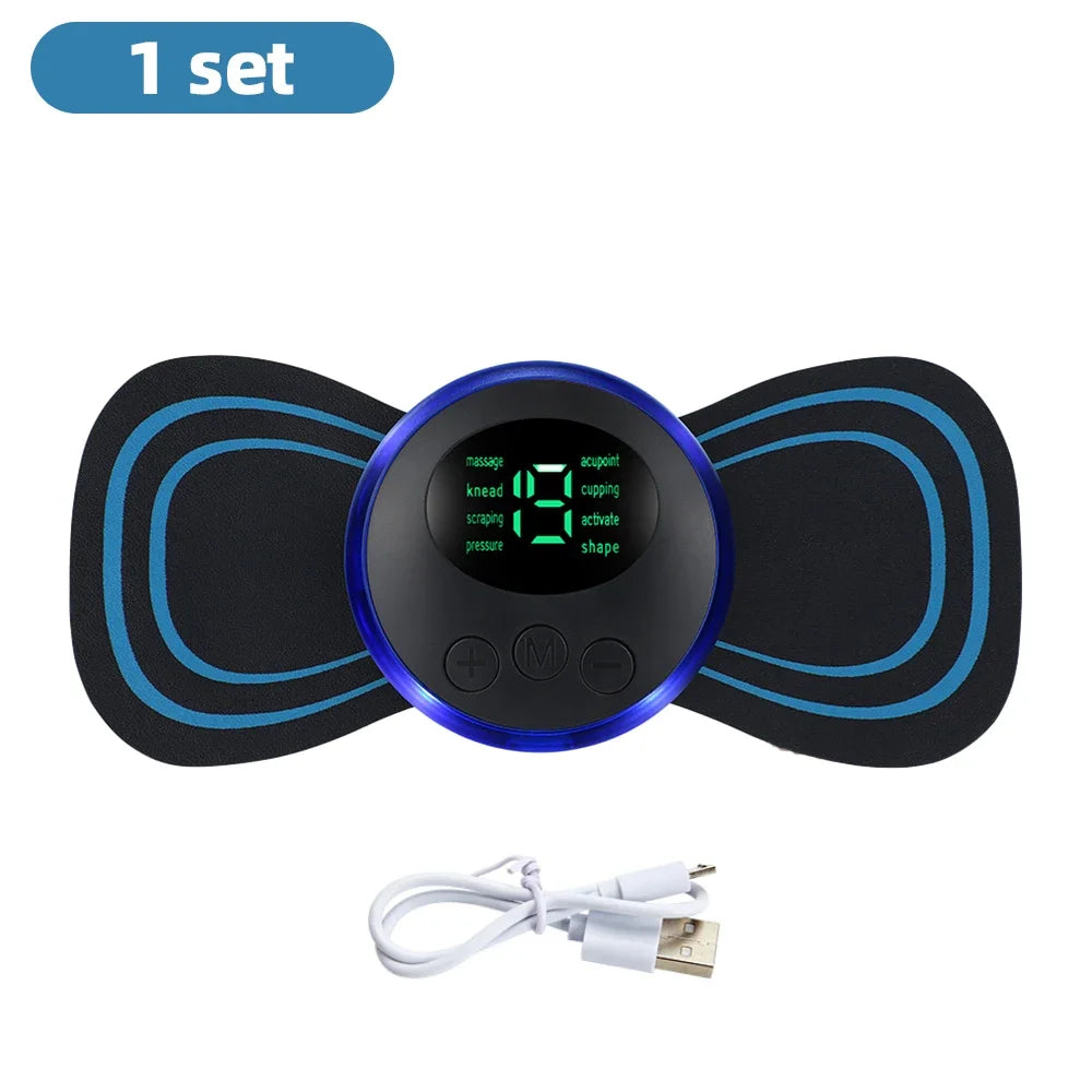 EMS Electric Neck & Back Massager Pad – Low Frequency Muscle Stimulator Patches