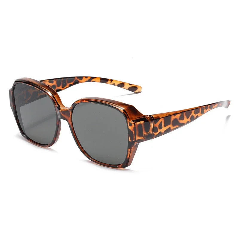 Fashion Round Polarized Sunglasses Cover Over Myopia Prescription Glasses Portable Men Women Vintage Fishing Driving Eyewear
