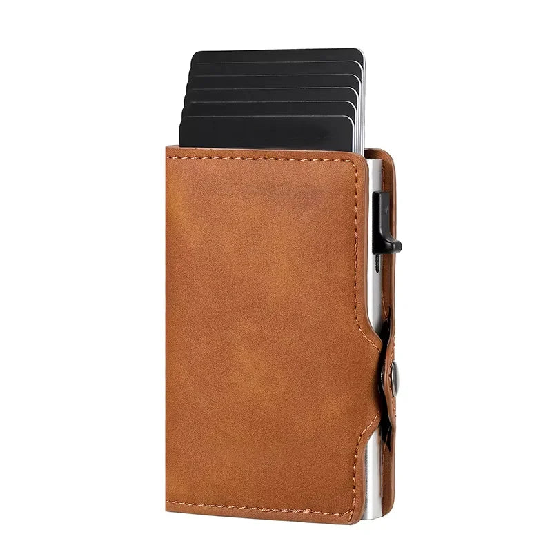 Men's Women's Multi-Function Designer Bank Card Wallet RFID Blocking Metal Aluminum ID Card Holder Fashion Business Pop-Up Purse