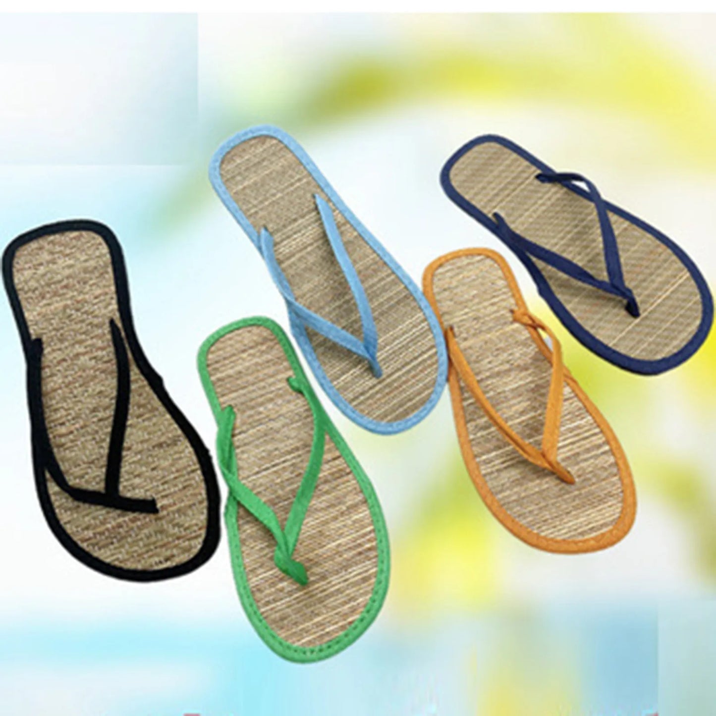 2023 Women Flat Flip-flops Slippers Comfortable Non-slip Sandals Bamboo Rattan Flip Flop Home Bathroom Fashion Slippers Zapatos