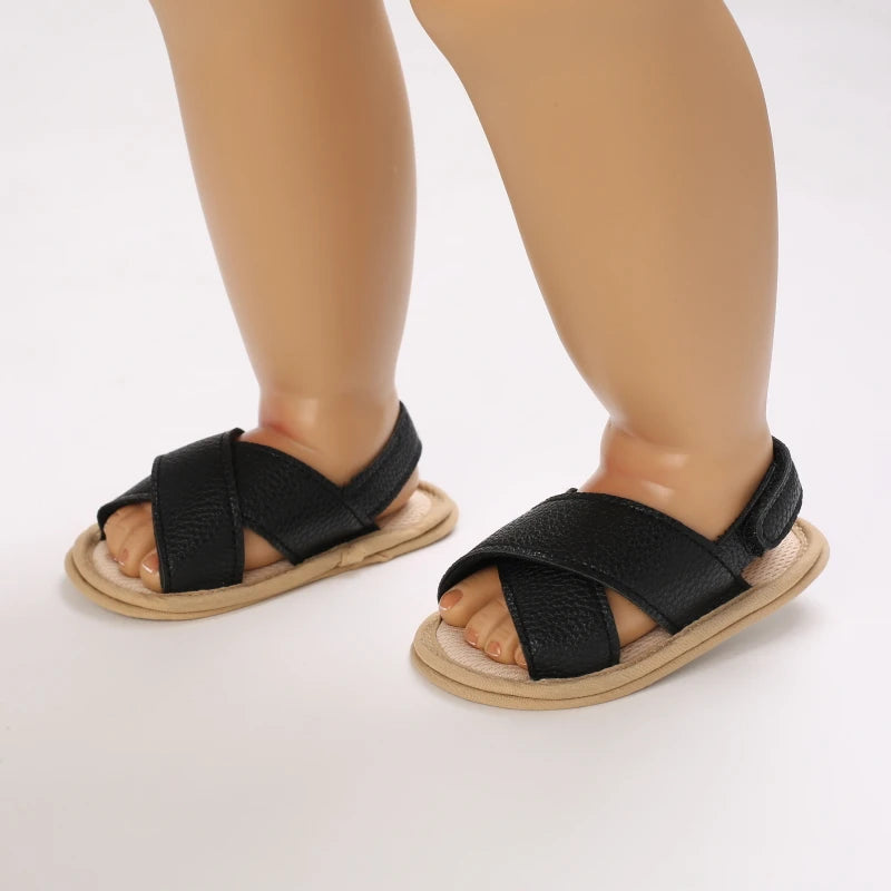 Casual Cute Solid Color Open Toe Sandals For Baby Boy Girls Breathable Lightweight Walking Shoes For Spring And Summer