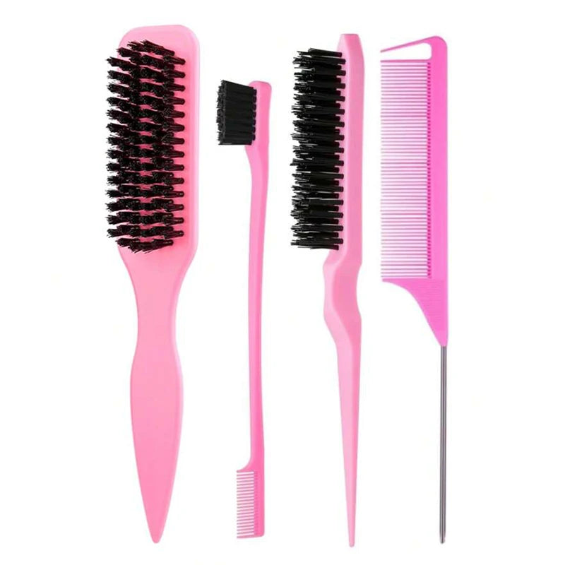 Boar Bristle Slick-Back Hair Brush – Edge Control, Flyaway & Baby Hair Smoother