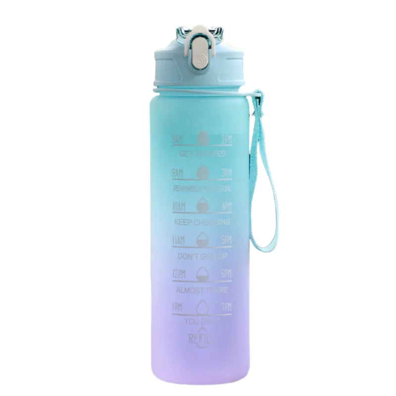 Sports Water Bottle with Time-Tracking Straw – Flip Lid, Leak-Proof, 750ml