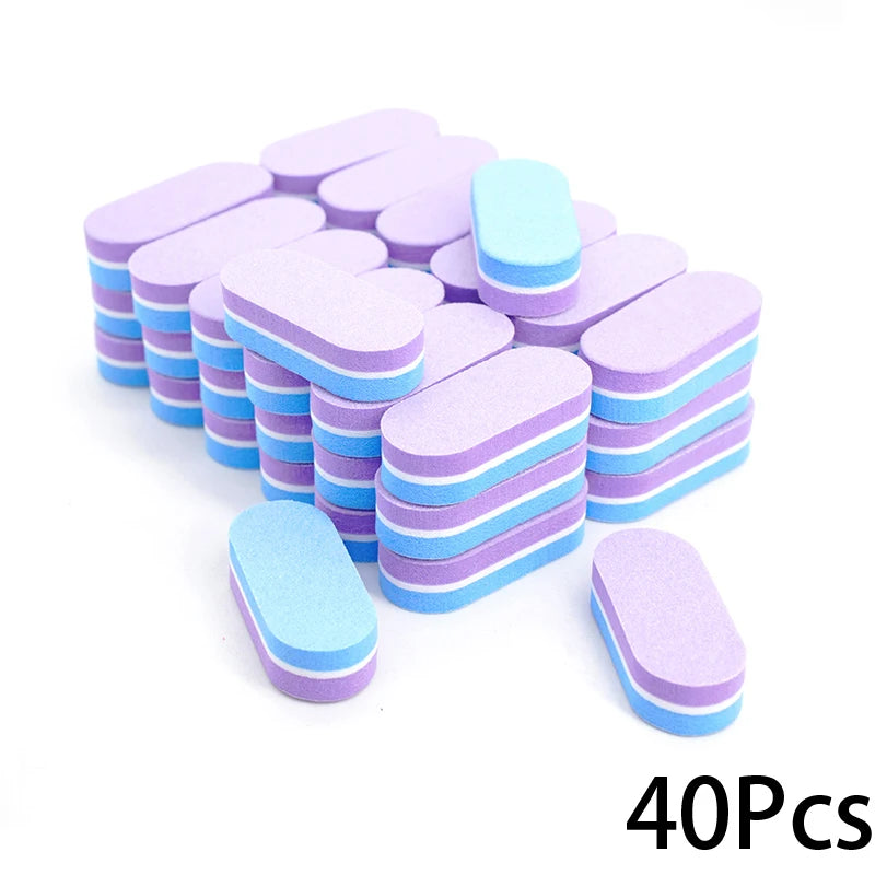 50Pc Professional Mini Nails Art buffer File 100/180 Sandpaper Manicure Tips Care File Sanding Polishing Grinding Equipment Tool
